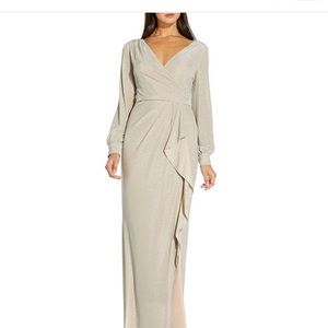 Champagne formal gown. Size 14. Mother of the bride, mother of the groom.